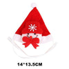 Christmas Pet Cat Dog Red Hat with Acrylic Fiber Elk Snowman Tree Pattern Puppy Kitten Xmas Decorative Accessories
